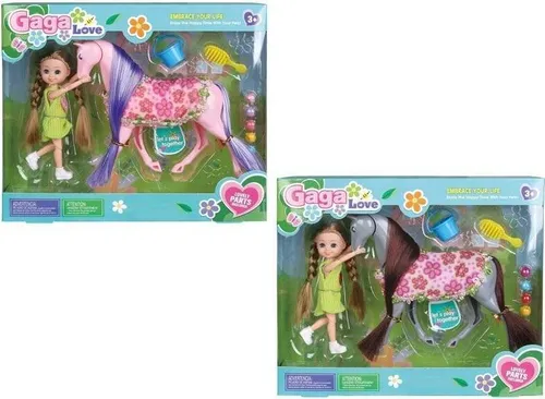 Puppe mit Pferd und Zubehör (Spielzeug, Puppen)