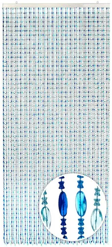 Kobolo Türvorhang Insektenschutz OCEAN 100x230 cm - Dekorativer Türvorhang mit 80 Strängen in Blau, der als Insektenschutz dient. Erzeugt eine angenehme Atmosphäre und hält ungebetene Gäste fern – ganz ohne Chemie.