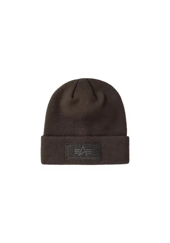 Skimütze ALPHA INDUSTRIES Velcro Beanie - Stylische Unisex Mütze aus 100% Acryl in hunter braun. Bietet optimalen Komfort und Wärme, perfekt für kalte Tage.