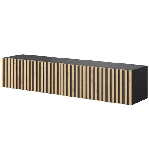 Selsey TV-Schrank TELIRE Hängend, 138,6 cm - Moderner TV-Schrank mit grifflosen Lamellenfronten, ideal für Fernseher bis 60