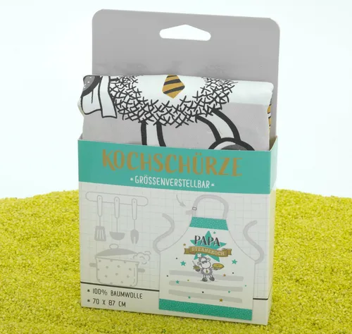 sheepworld Küchenschürze Papa 87 x 70 cm 100% Baumwolle in weiß von Sheepworld