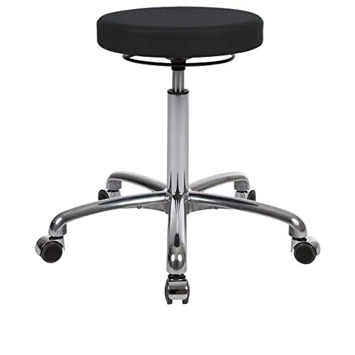 Sport-Tec Drehhocker Exklusiv mit Komfort-Polster und Rollen, Rollhocker Arbeitshocker