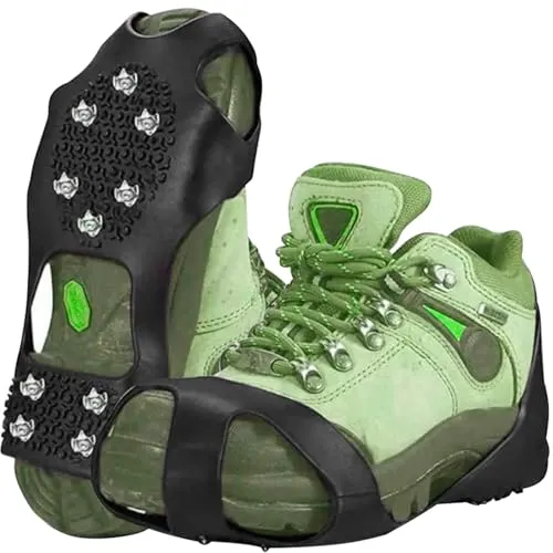 Antirutsch Spikes Steigeisen zum Wandern Klettern Schuhkrallen 10 Zähne Größe 36-47 24735 (XL)