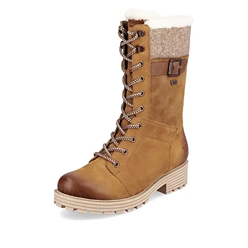 Remonte Klassische Stiefel Damen 31363436383739 Braun 36 EU - Wanderschuhe mit hochwertigem Leder-Obermaterial und warmem Lammfellfutter, ideal für kalte Wintertage. Der praktische Reißverschluss sorgt für einfachen Einstieg und die remonteTEX-Membran hält die Füße trocken.