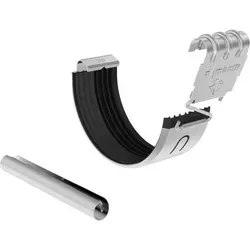 Zink Rinnenverbinder 7-tlg. Dachrinnenverbinder für Halbrund-Dachrinnen - Dachrinnenteile aus hochwertigem Titanzink, wetterfest und langlebig für zuverlässigen Schutz Ihrer Immobilie.