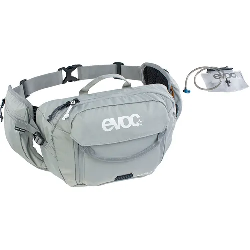 evoc HIP PACK 3l + 1.5l Bladder - Praktische Bike-Hüfttasche - Gürteltasche für Mountainbiker mit 1,5l Trinkblase und VENTIFLAP-System für optimale Belüftung und Komfort. Rücken frei für mehr Bewegungsfreiheit auf Tour!