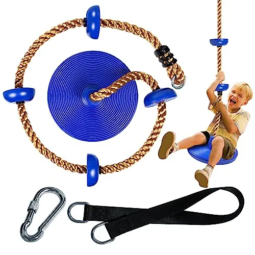 CHAIRLIN Baumklettern Schaukel mit Plattform Kinder draußen hängender Baum Scheibe Schaukel Kletterseil inkl.