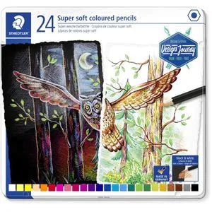 Staedtler Buntstifte Super soft, Design Journey, farbig sortiert, im Metalletui, 24 Stück