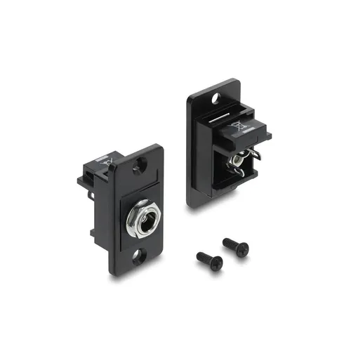 Delock Panel Mount DC 5,5 x 2,5 mm Buchse schwarz