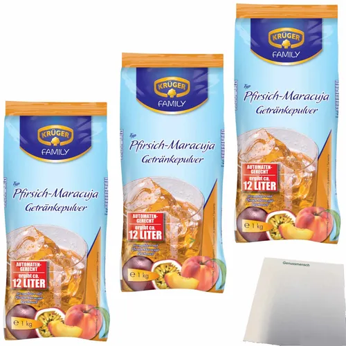 Krüger Getränkepulver Pfirsich Maracuja automatengerecht 3er Pack 3x1kg Beutel