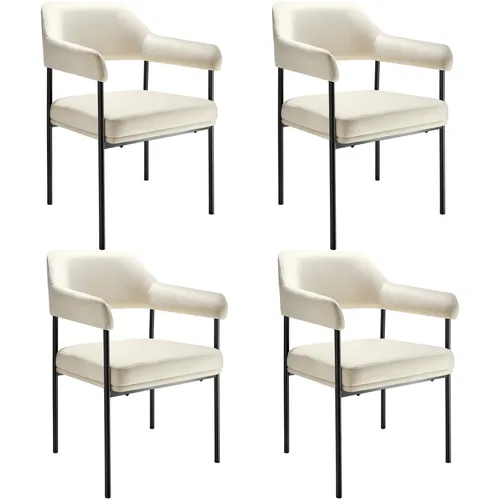 tectake® Armlehnstuhl - Gepolstert mit Stahlbeinen, 58 x 62 x 85 cm - Stühle – Eleganter Armlehnstuhl von tectake mit erstklassigem Sitzkomfort, ideal für Esszimmer, Büro oder Wohnzimmer.