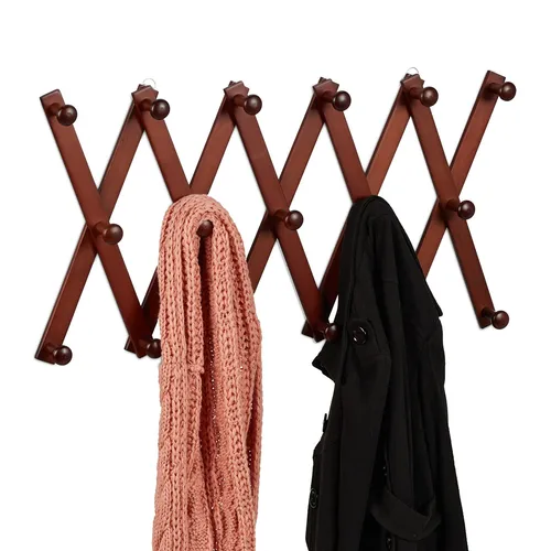 Wandgarderobe holz Faltbare Garderobenleiste Scherengarderobe mit 17 Haken