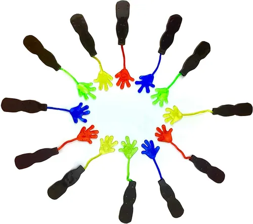 12x Klatschhand mit Griff in je 3x4 Farben!Klebehand Glibberhand Klatschhände