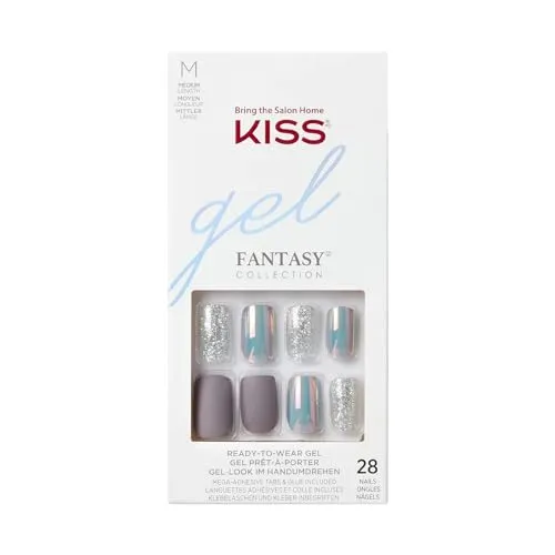KISS Glam Fantasy Collection, Wake Up Call, Special FX Gelnägel, inkl. 28 künstlichen Nägel, Nagelkleber, Nagelfeile und Maniküre-Stick