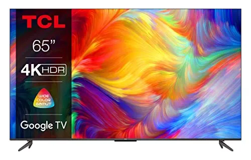 TCL 65P739 65 Zoll Fernseher, 4K HDR, Ultra HD, Smart TV Powered by Google TV, Rahmenloses Design (Dolby Vision und Atmos, Freihändige Sprachsteuerung, Kompatibel mit Google Assistant und Alexa)