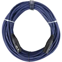 Pronomic Stage DMX3-20 DMX-Kabel 20m blau mit Goldkontakten - DMX-Kabel mit 20 m Länge, XLR Stecker und Goldkontakten für störungsfreie Signalübertragung, ideal für professionelle Lichttechnik und Veranstaltungen.