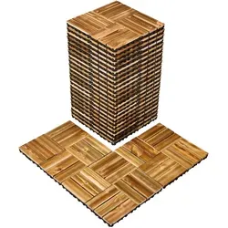VEVOR Terrassenfliesen 27er-Set, 30 x 30 cm - Terrassen- & Balkonfliesen aus wasserdichtem Torfkieferholz, rutschfest mit Anti-Rutsch-Beschichtung und einfach zu installieren – ideal für Veranda, Poolrand und Balkon.