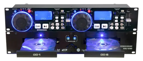 Pronomic CDJ-230 Doppel DJ-CD-Player - Professioneller DJ-CD-Player mit Pitch Bender und DSP-Effekten, ideal für unvergessliche Partys und Events. Spielt CDs, USB und SD ab und bietet zahlreiche Effekte für kreative Mixe.
