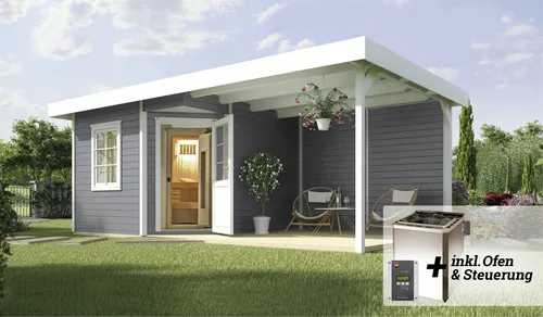 Weka Saunahaus Salo Sparset 7,5 kW BioS Grau