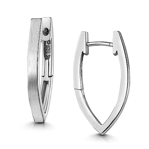 MATERIA Klappcreolen Silber 925 Damen - Ovale Creolen mattiert - Ohrringe für Damen mit zeitloser Eleganz und modernem Design. Die mattierten Klappcreolen aus 925 Sterling Silber sind rhodiniert und anlaufgeschützt - ideal für jeden Anlass.