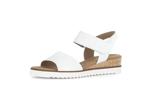 Gabor Damen Sandaletten - Elegante Riemchensandalen mit moderater Mehrweite - Wanderschuhe: Stilvolle Sandaletten mit leichtem Keilabsatz und komfortablem Klettverschluss, ideal für lange Sommertage.