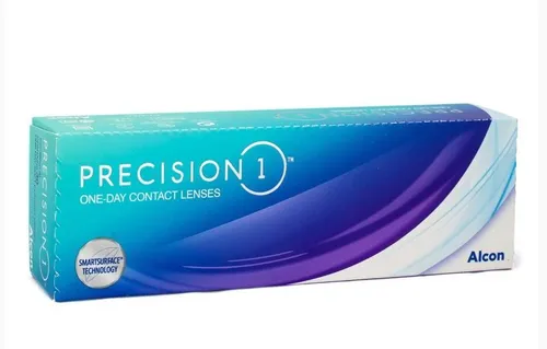 Precision1 Tageskontaktlinsen -0,75 Dioptrien - 30 sphärische Tageslinsen mit -0,75 Dioptrien, UV-Schutz und hoher Feuchtigkeitsversorgung für bis zu 16 Stunden Tragekomfort. Ideal für gesunde, weiße Augen ohne Reinigungsaufwand.