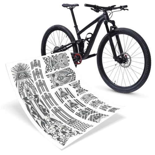 Aufkleber Schutzfolie Rahmenschutz MTB Transparent Matt 17-teilig dunkle Rahmen