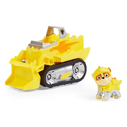 PAW PATROL, Rescue Knights Basis Fahrzeug Spielzeugauto von Rubble mit Welpenfigur, Spielzeug geeignet für Kinder ab 3 Jahren