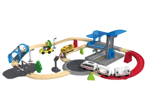 Playtive Holz Eisenbahn Set City Express 51-teilig