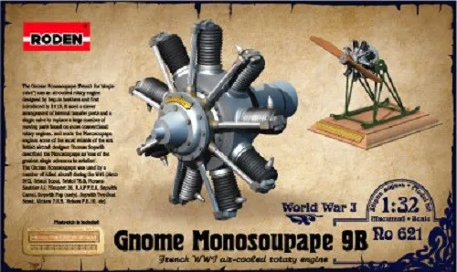 Roden 621 - - Gnome Monosoupape 9B - French WWI engine - - 1:32