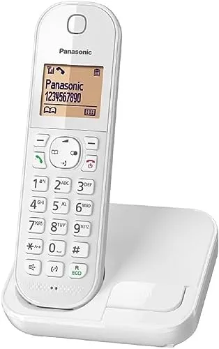 Panasonic KX-TGC410FRW DECT-Telefon - Festnetztelefon mit kabelgebundenem Mobilteil, Freisprecheinrichtung und 50 Speicherplätzen. Ideal für umweltbewusste Nutzer mit ECO-Modus.