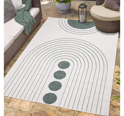 carpet city Wetterfester Outdoor Teppich 120x170 cm in grün von Carpet City