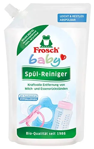 Frosch Baby Spül-Reiniger, sensitives Spülmittel für Babyflaschen & Sauger, hypoallergen, für Allergiker geeignet, Nachfüllbeutel, 500 ml