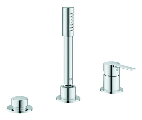 GROHE Lineare 3-Loch-Einhand-Wannenkombination, chrom (19965001) - Armaturen mit modernem Design und unverwechselbarem Look, ideal für stilvolle Badezimmer und zeitgemäße Einrichtung.