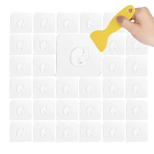 Neodtx Magische Kleber Haken 24stk Selbstklebend Klebehaken Transparent 10Kg(Max),Stark Zauberhaken Qvc Wunderhaken Original Ohne Bohren Wasserdicht Haken Für Badezimmer Balkon Garten Küche Wand Decke
