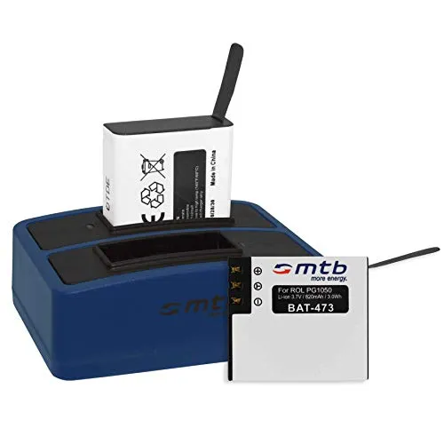 Akkus + Dual-Ladegerät (USB) für Rollei Actioncam 430 (4k Full HD WiFi) - inkl. Micro-USB-Kabel 2