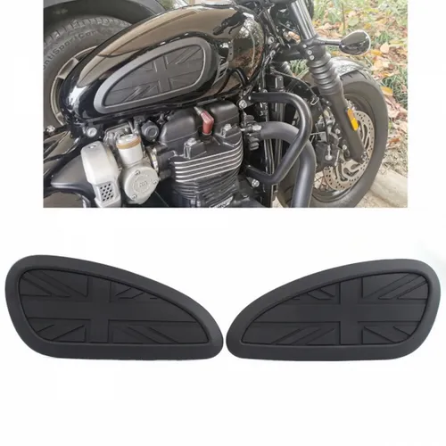 Tankaufkleber für Triumph, Royal, Enfield, Interceptor, Thruxton Schwarz Tankpad