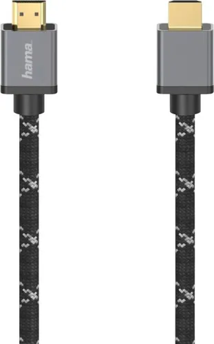 Hama Premium HDMI Kabel 2m - Ultra High Speed 4K 8K, robustes Aramidfaser-Design für optimale Bild- und Tonqualität im Heimkino