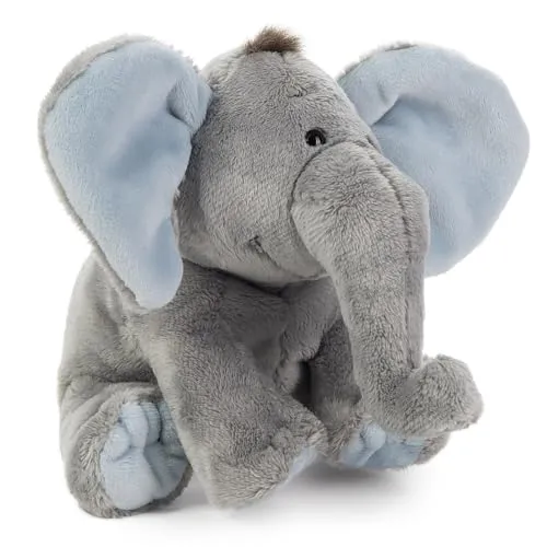 Schaffer 5182 Kuscheltier Elefant BabySugar Blue M, 19 cm, grau-blau