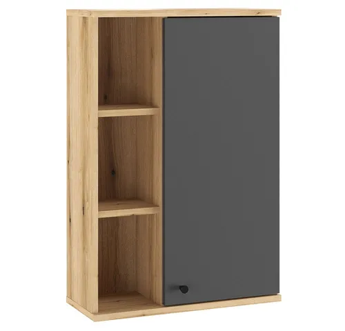Lomadox Hängeschrank OLEAN-61 Eiche Holzoptik grau modern 51x75x21 cm