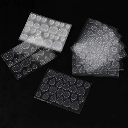 Blätter Nagelkleber Aufkleber, Doppelseitiger False Nail Glue Sticker, Transparent Nagelspitzen Klebeband Jelly Gel Tape, Fake Nagel Tabs Klebepads für Maniküre, Fingernägel, Zehennägel, 480 Stk 20