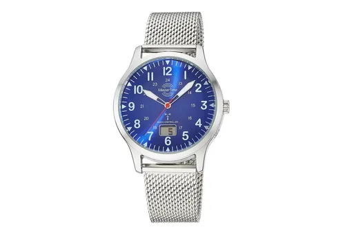 Master Time Funk Quarz Herren Uhr MTGA-10961-32M - Armbanduhren für Herren mit automatischer Zeitsynchronisation und elegantem Milanaise-Edelstahlarmband – ideal für präzise Zeitmessung und stilvolles Auftreten.