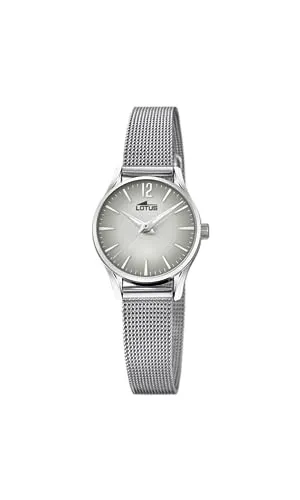 Lotus Watches Damen Datum klassisch Quarz Uhr mit Edelstahl Armband 18571/5