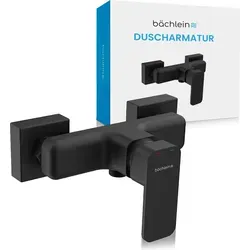 Bächlein Duscharmatur Leonte – Elegante Mischbatterie in Matt Schwarz - Duscharmatur in kantigem Design, Komplettset für einfache Montage. Genießen Sie zuverlässige Funktion und komfortable Bedienung ohne Temperaturschwankungen!