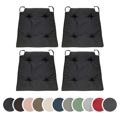 Sleepling 4er Set Stuhlkissen in schwarz von sleepling