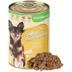 g Lecker.Pet® Josie's Saftige Fleischmahlzeit Sensitiv mit Pute & Reis - Hundefutter für empfindliche Hunde, 64% frisches Putenfleisch und leicht verdaulicher Reis sorgen für optimale Nährstoffversorgung und Verdauung.