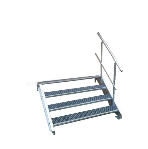 SRM Design Außentreppe 4 Stufen mit Geländer B. 80cm H. 55-85cm