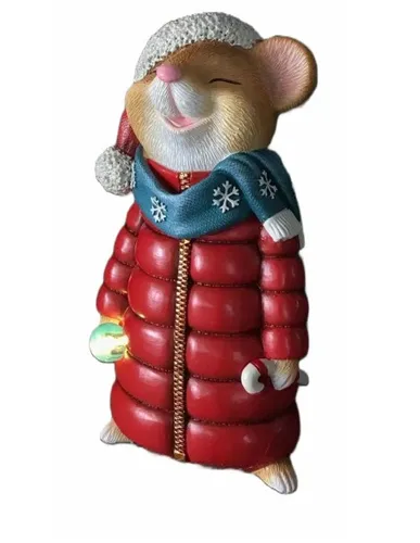 Figur Lebkuchenmaus rot 19,5 x 8 x 11 cm braun Weihnachtsfigur