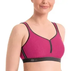 Anita Active Performance Sports Bra Grau/Rosa G 75 Damen - Funktionsunterwäsche für Damen, bietet maximalen Support und Komfort beim hochintensiven Training dank atmungsaktiver Mesh-Einsätze und feuchtigkeitsleitendem Material.