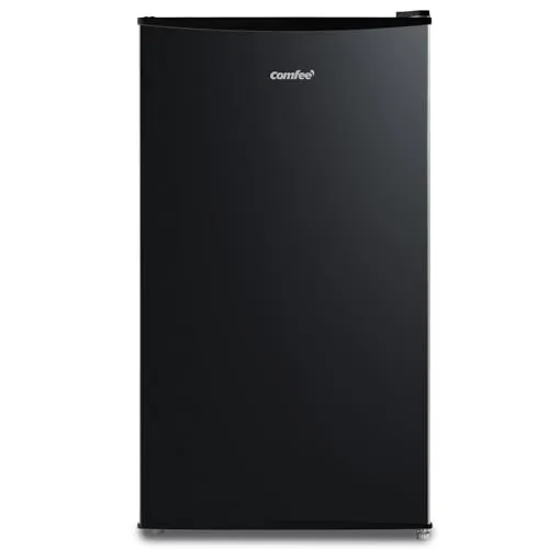 Comfee RCD115DK2 Kühlschrank mit Gefrierfach/ 80L Tischkühlschrank/mit 12 L Gefrierfach/ -18 °C bis -8 °C/ 4-Sterne-Gefrierschrank-Bewertung/ 137 kWh/Jahr/Einstellbare Temperaturregelung/Schwarz